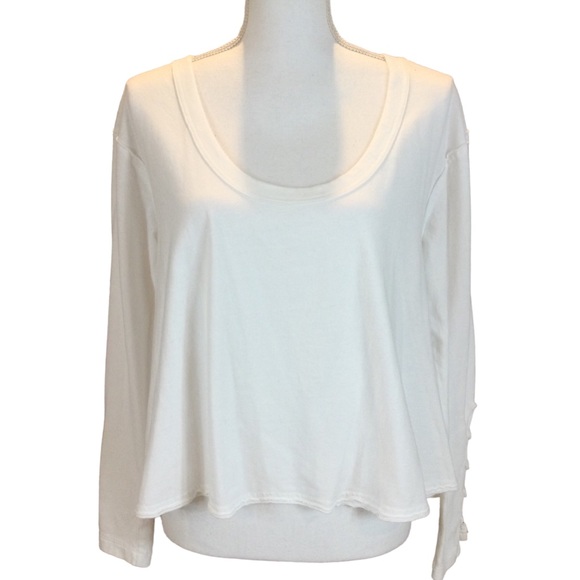 Free People We The Free White Peony Long Sleeved Tee Shirt Size Extra Small - Picture 3 of 16